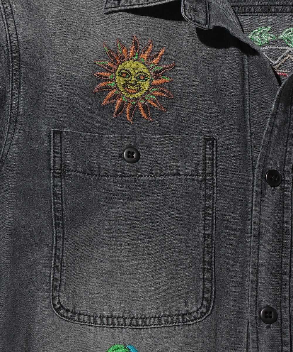 エンブロイダリー デニムシャツ