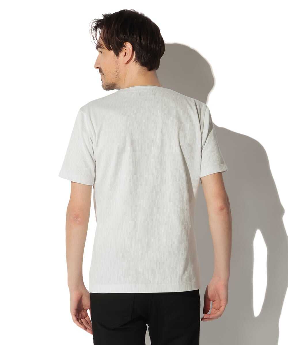 ランダムストライプ キーネックTシャツ