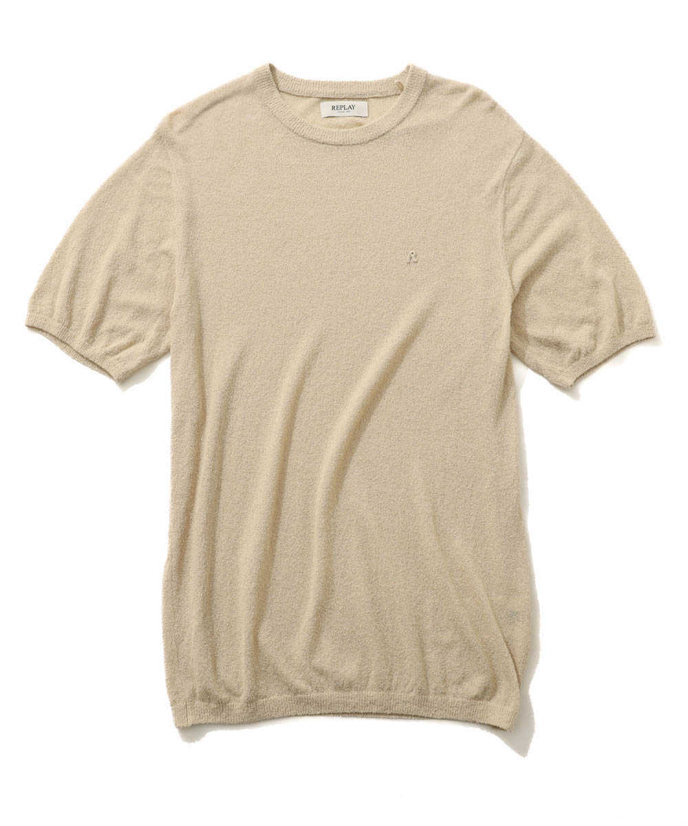 テクスチャー エフェクト 半袖ニット