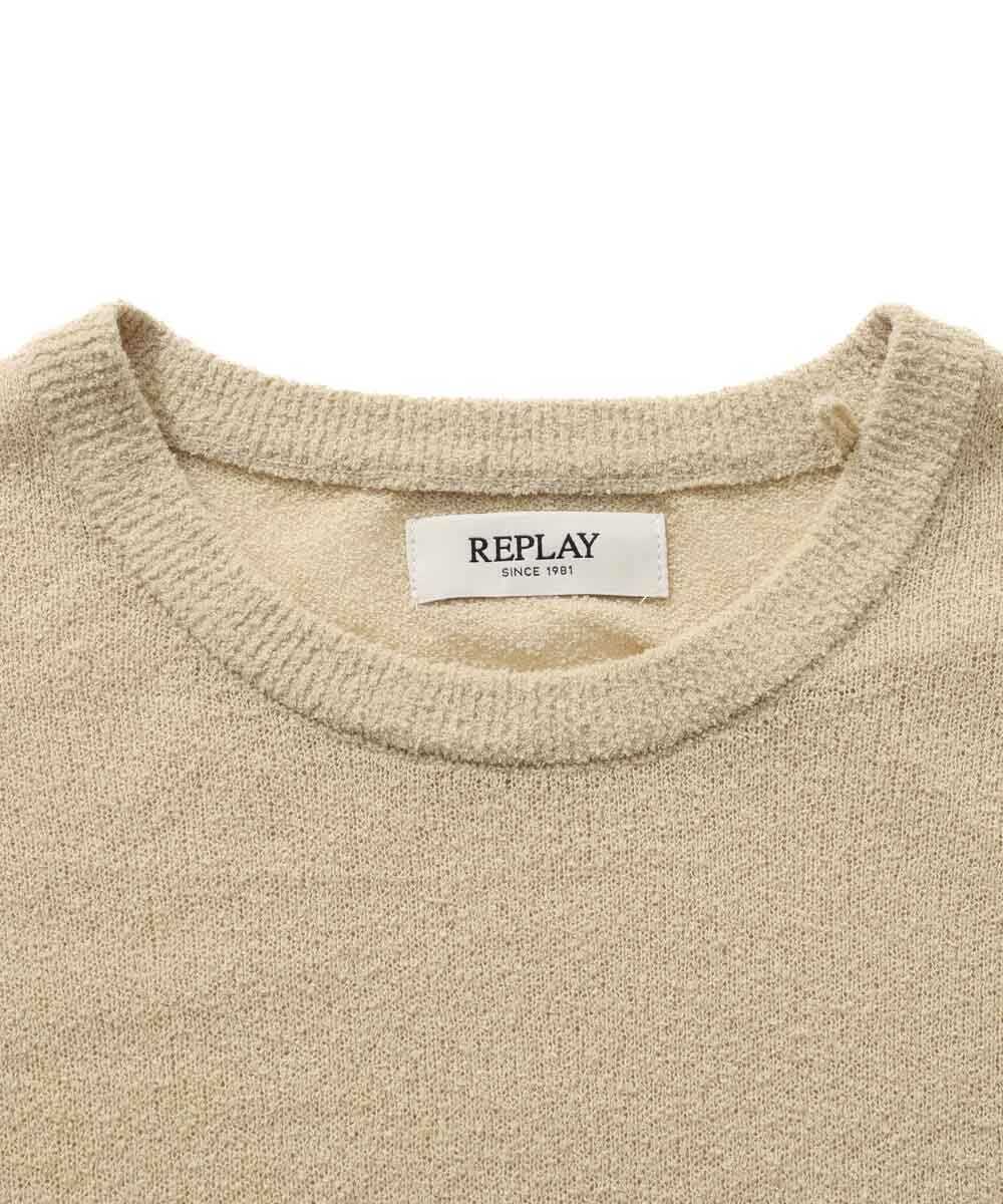 テクスチャー エフェクト 半袖ニット