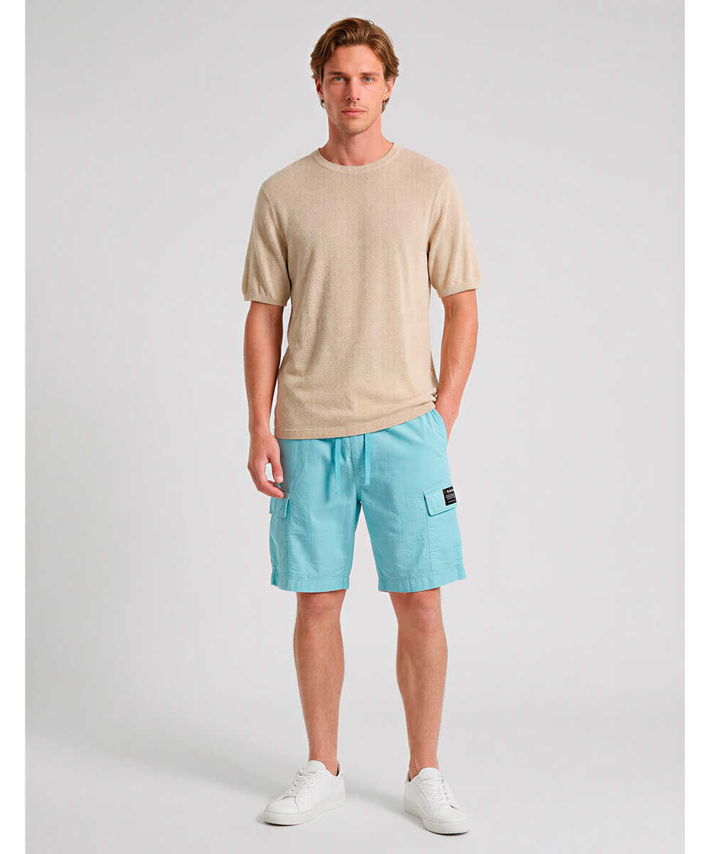 テクスチャー エフェクト 半袖ニット