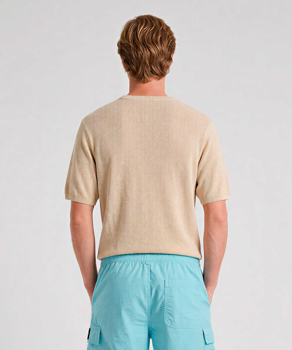 テクスチャー エフェクト 半袖ニット