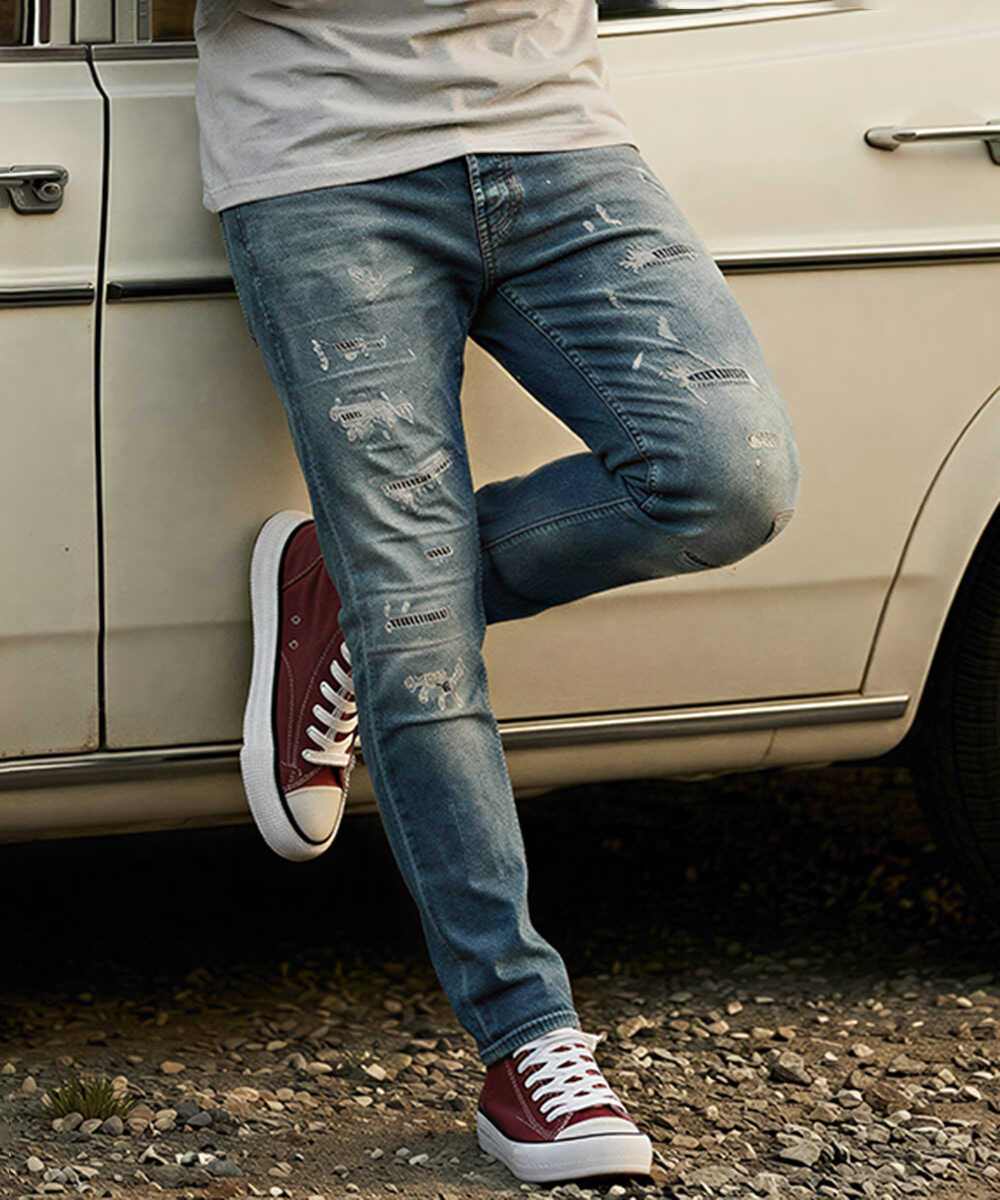 ペイントダメージ デニムパンツ