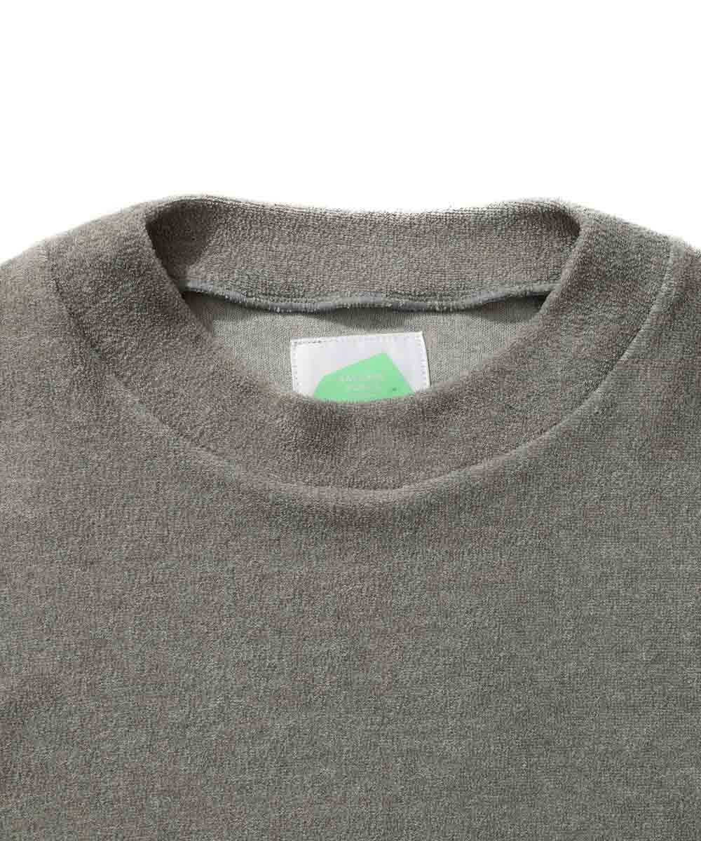 モックネック バックプリント パイルTシャツ