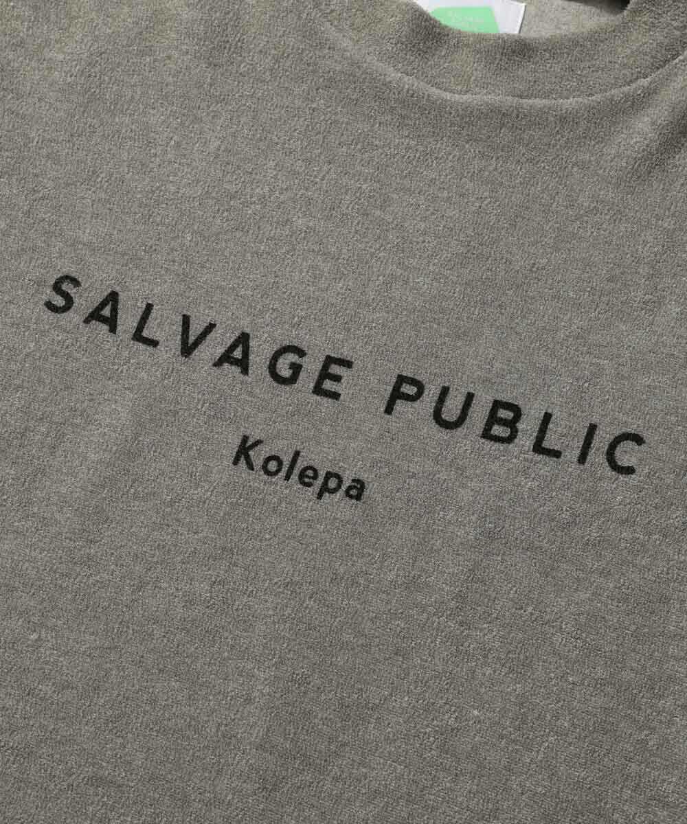 モックネック バックプリント パイルTシャツ