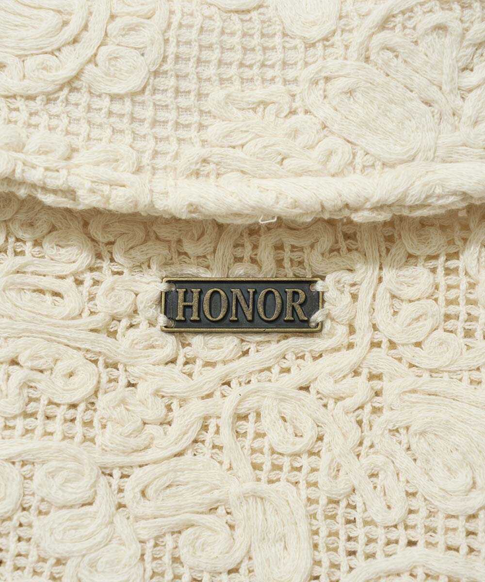 刺繍 開襟半袖シャツ