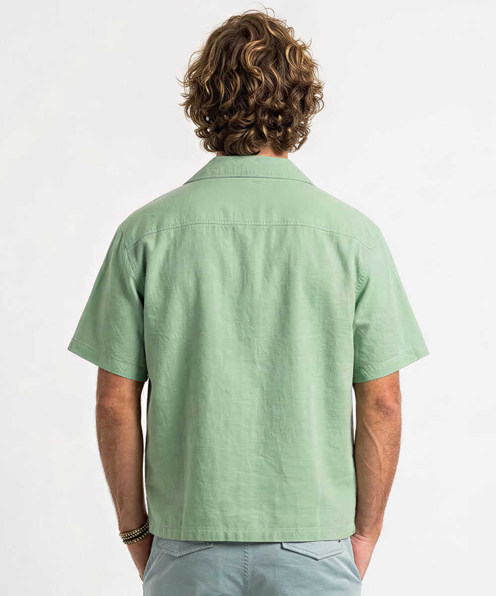 オープンカラー 半袖シャツ