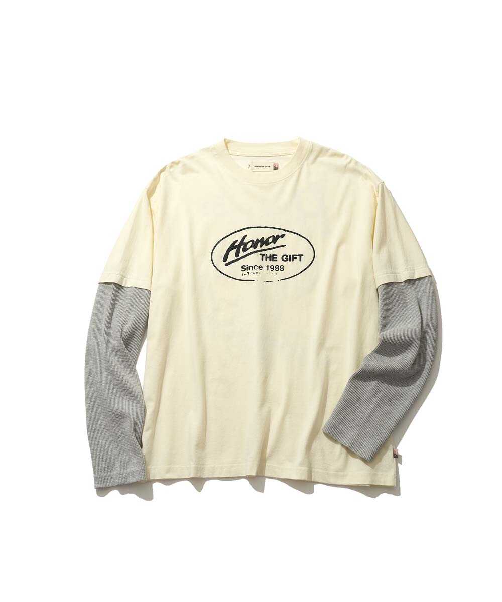 プリント レイヤード ロンT