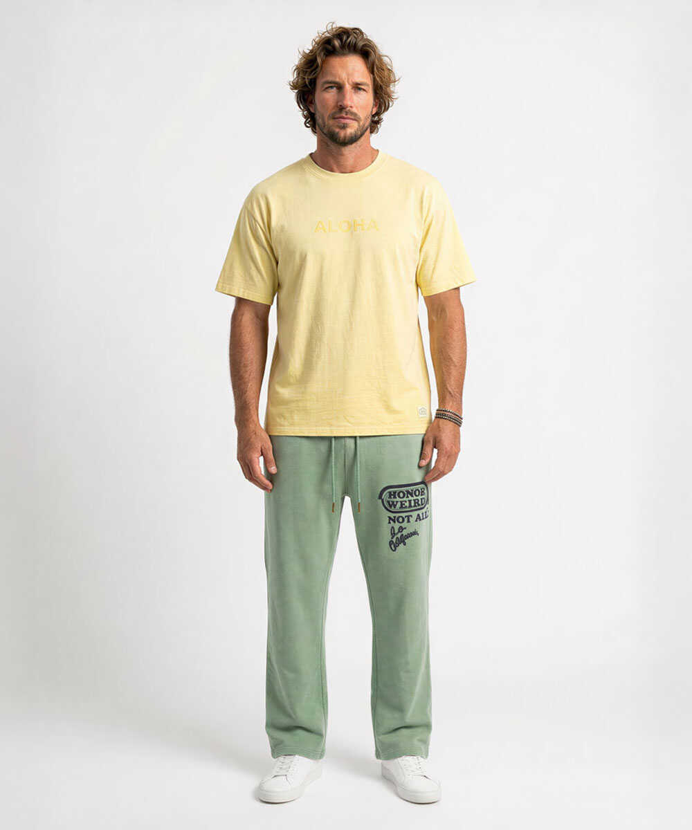 プリント ストレート スウェットパンツ