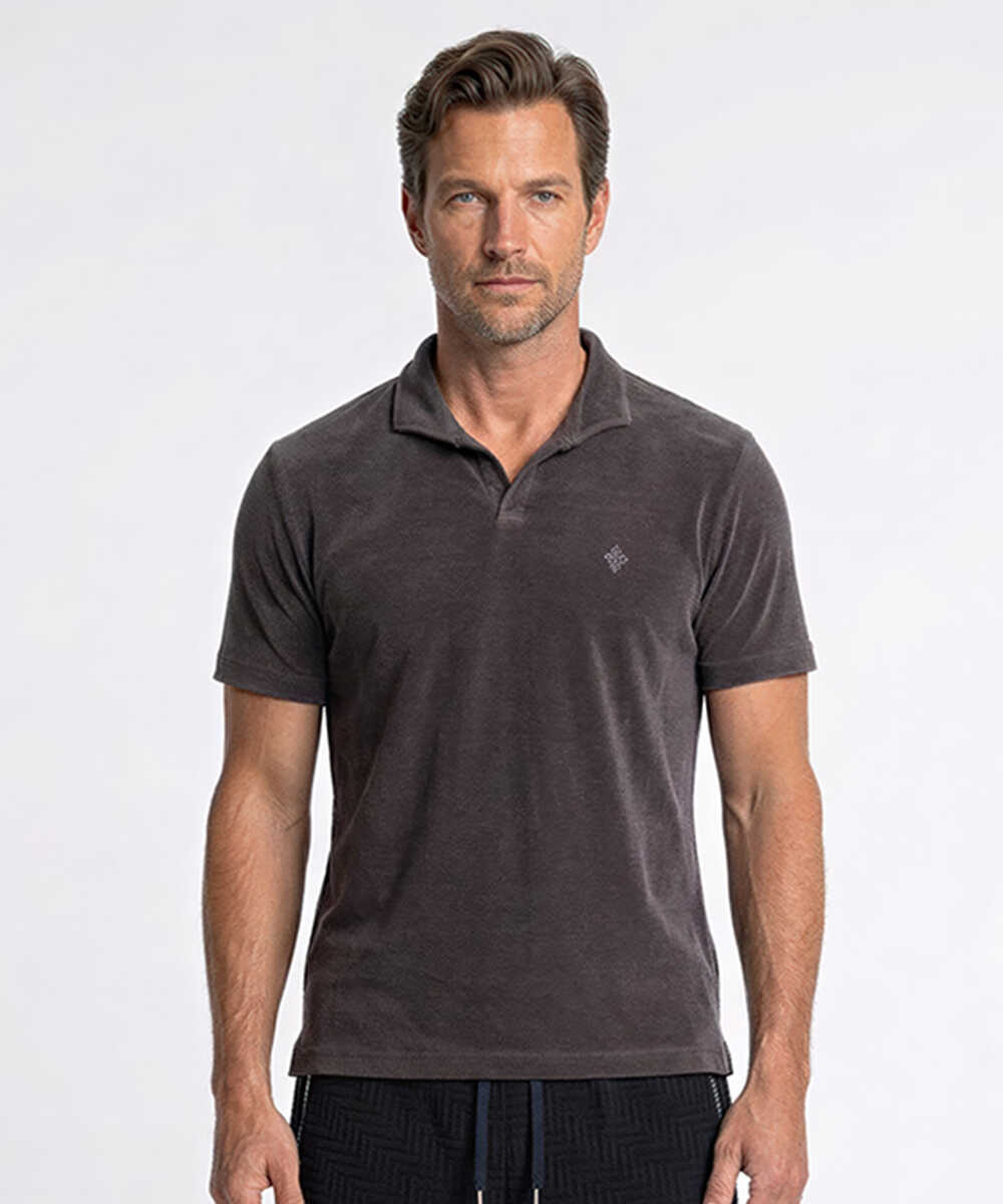 別注 ハイゲージ パイル地 スキッパーポロシャツ