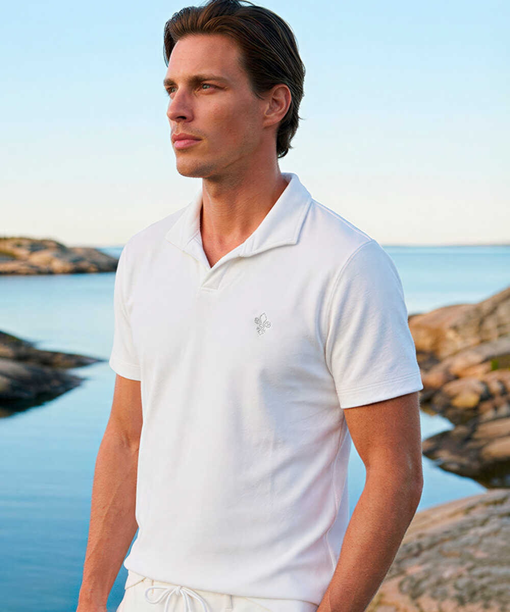 別注 ハイゲージ パイル地 スキッパーポロシャツ