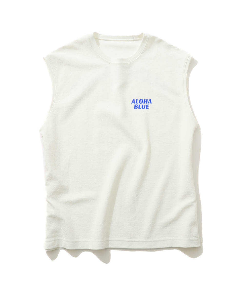 限定 ロゴプリント パイルノースリーブTシャツ