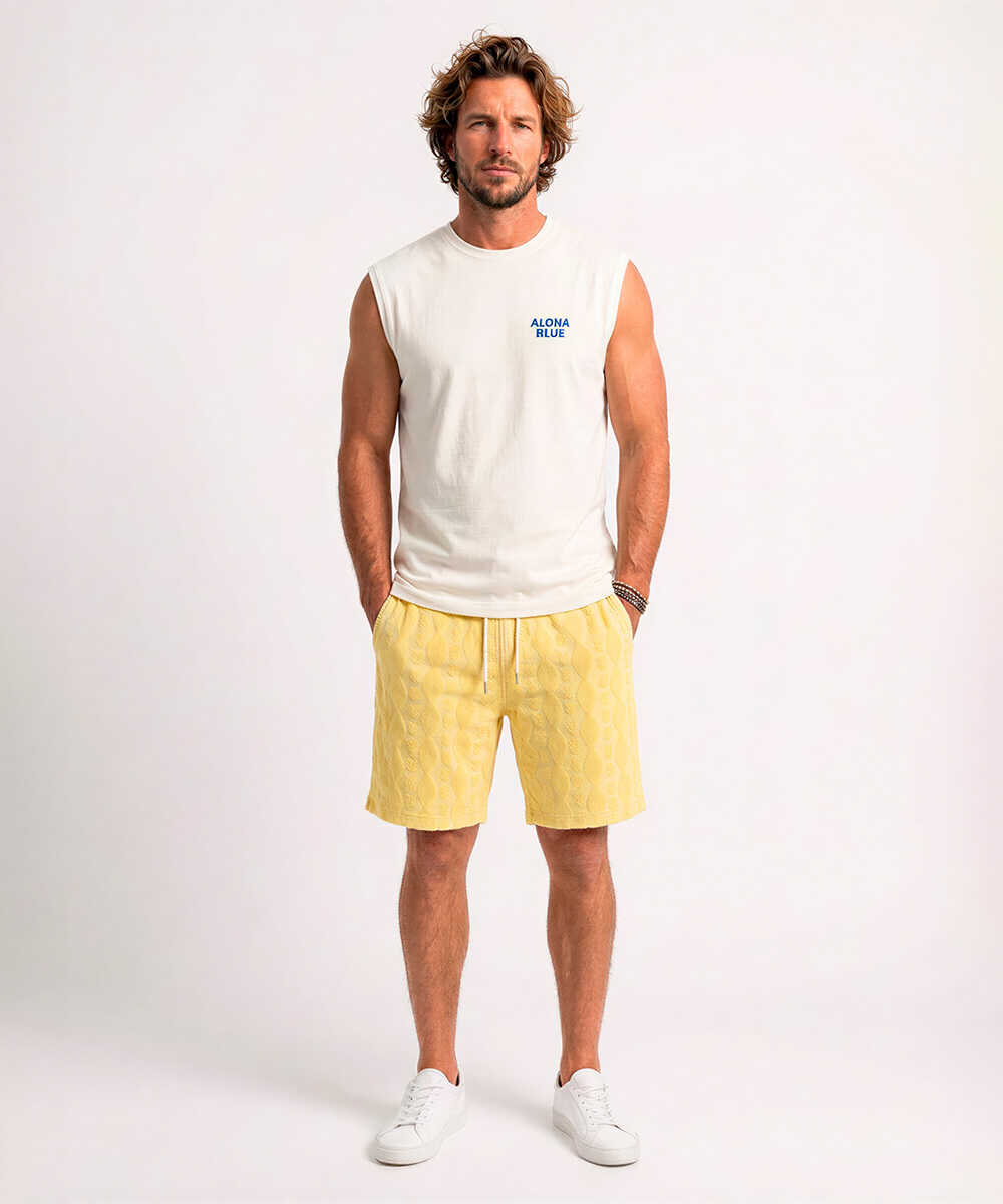 限定 ロゴプリント パイルノースリーブTシャツ