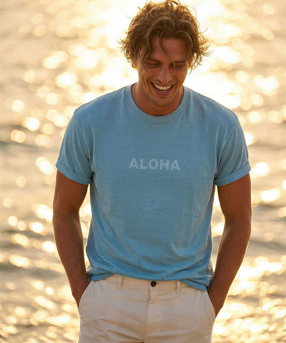 限定 ピグメントダイ ロゴプリントTシャツ