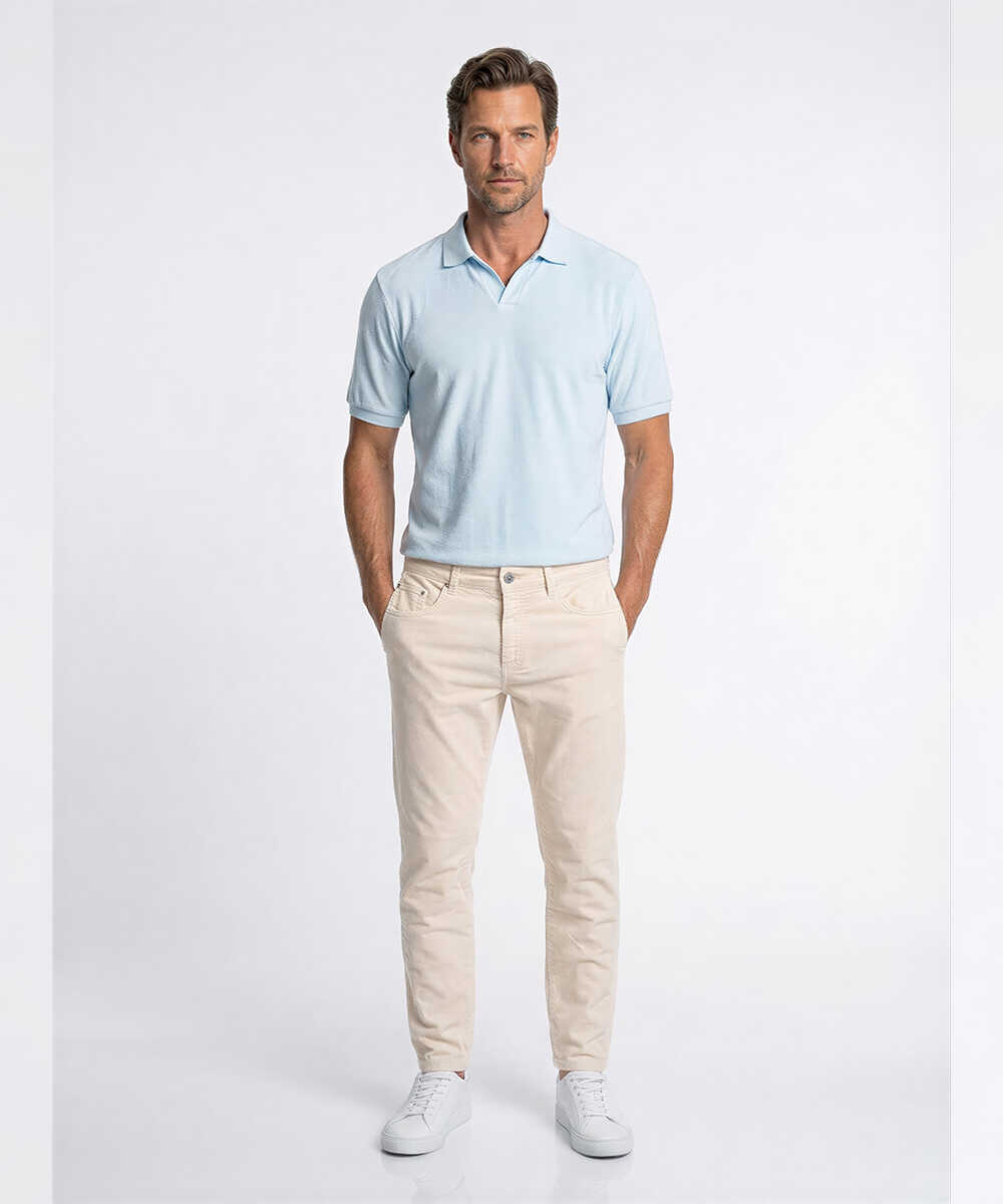 パイル スキッパーポロシャツ