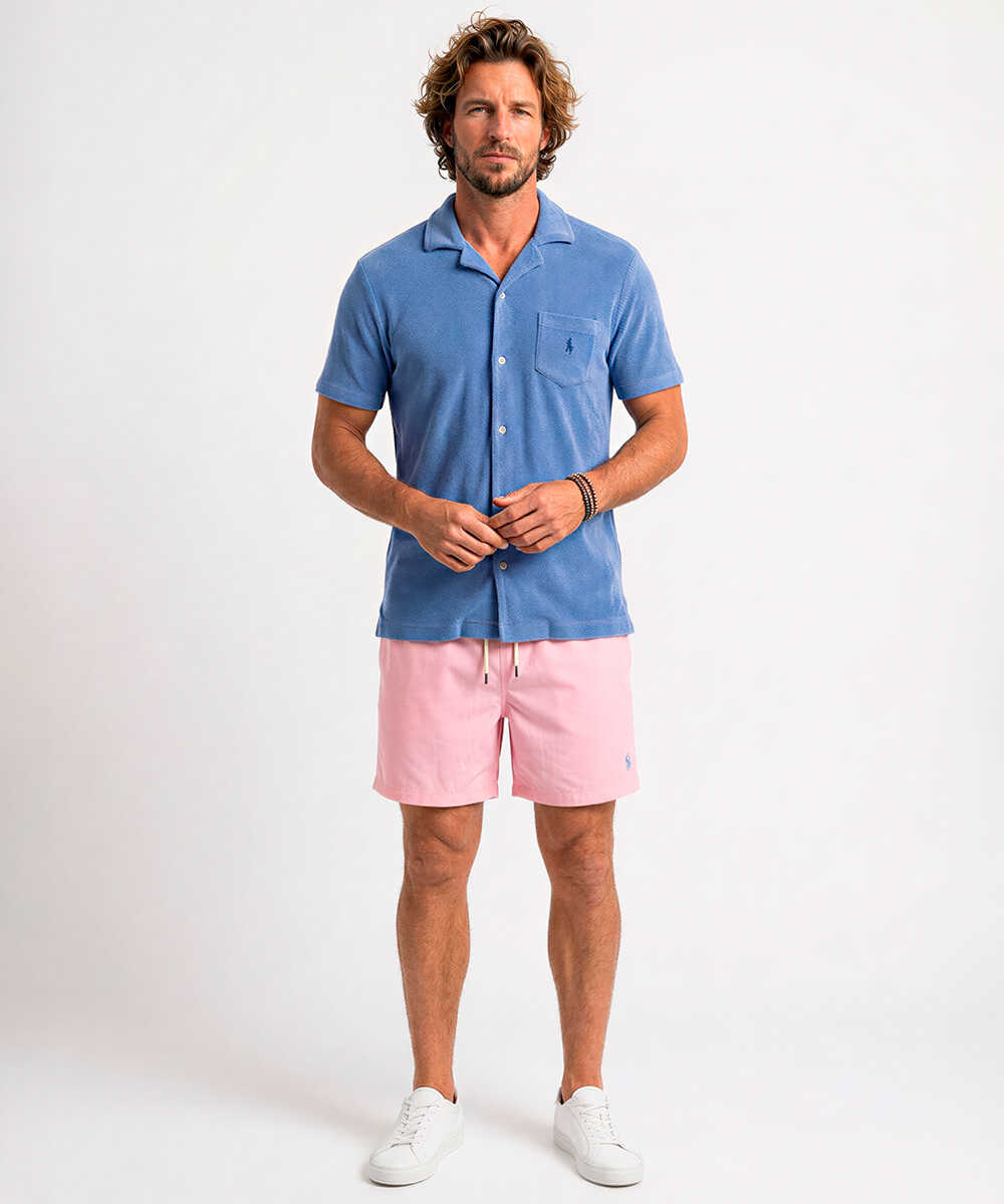 “ポロ ポニー”ロゴ刺繍 パイル半袖シャツ