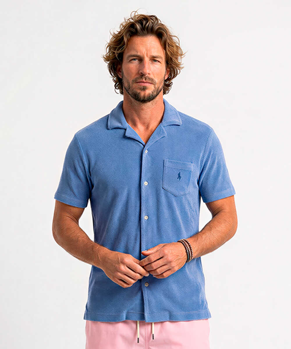 “ポロ ポニー”ロゴ刺繍 パイル半袖シャツ