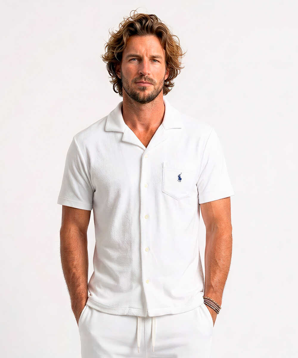 “ポロ ポニー”ロゴ刺繍 パイル半袖シャツ