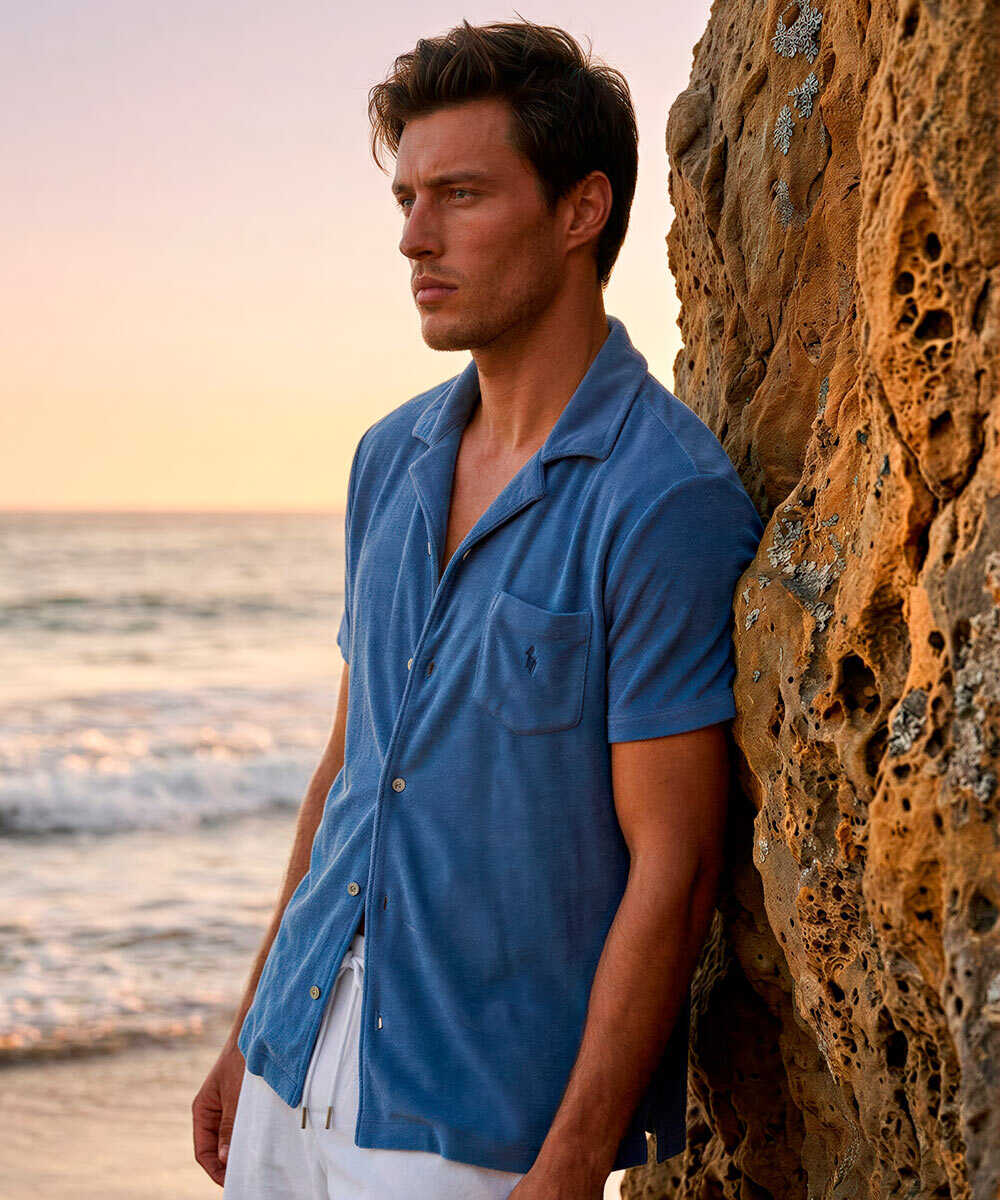 “ポロ ポニー”ロゴ刺繍 パイル半袖シャツ