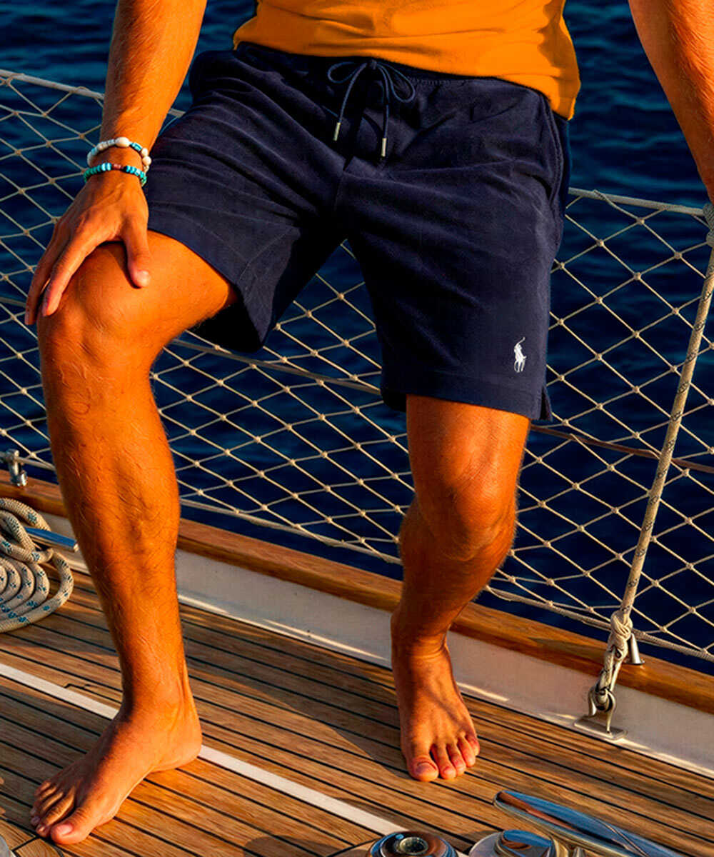 “ポロ ポニー“ロゴ刺繍 パイルショーツ