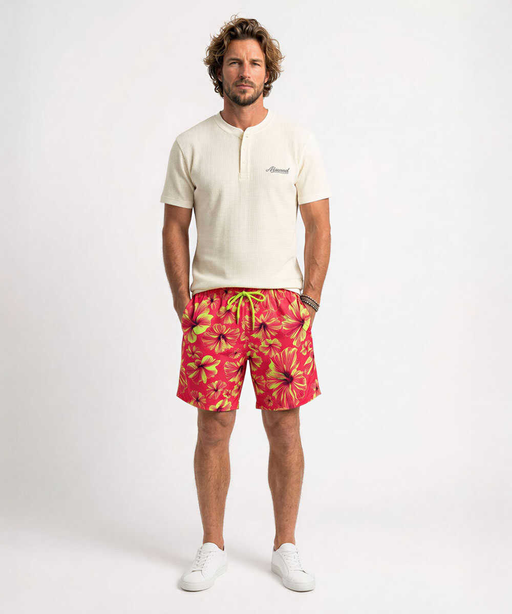 総柄プリント スイムショーツ