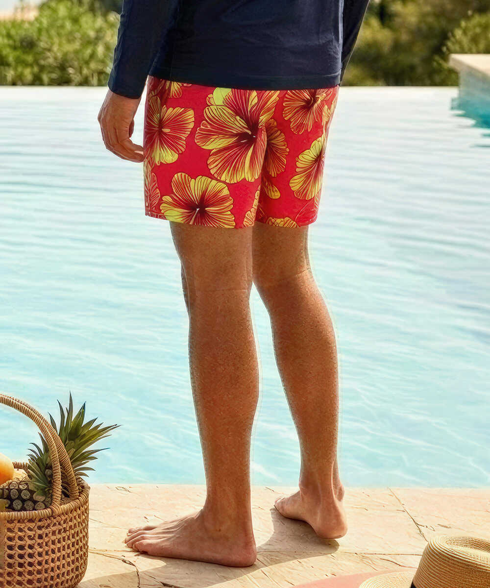 総柄プリント スイムショーツ