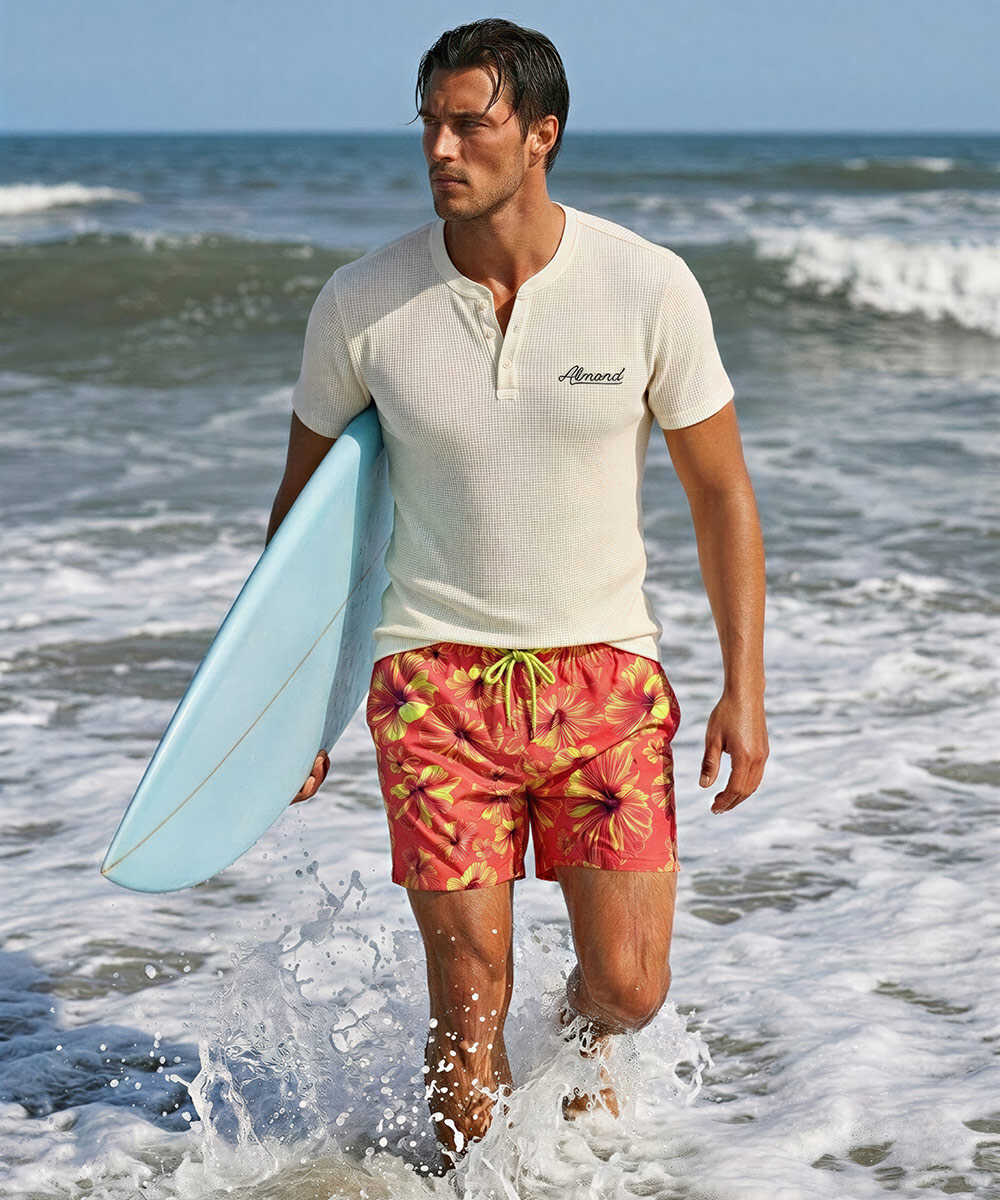 総柄プリント スイムショーツ