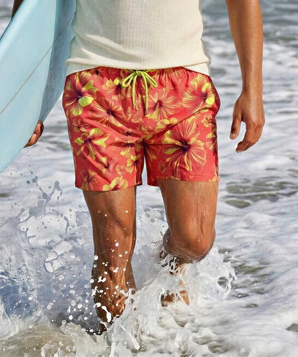 総柄プリント スイムショーツ