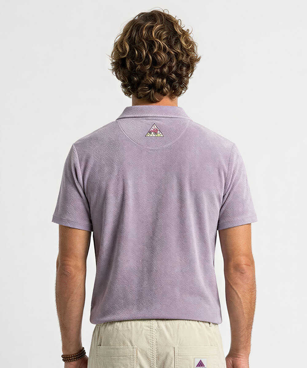 ロゴ刺繍 パイルポロシャツ