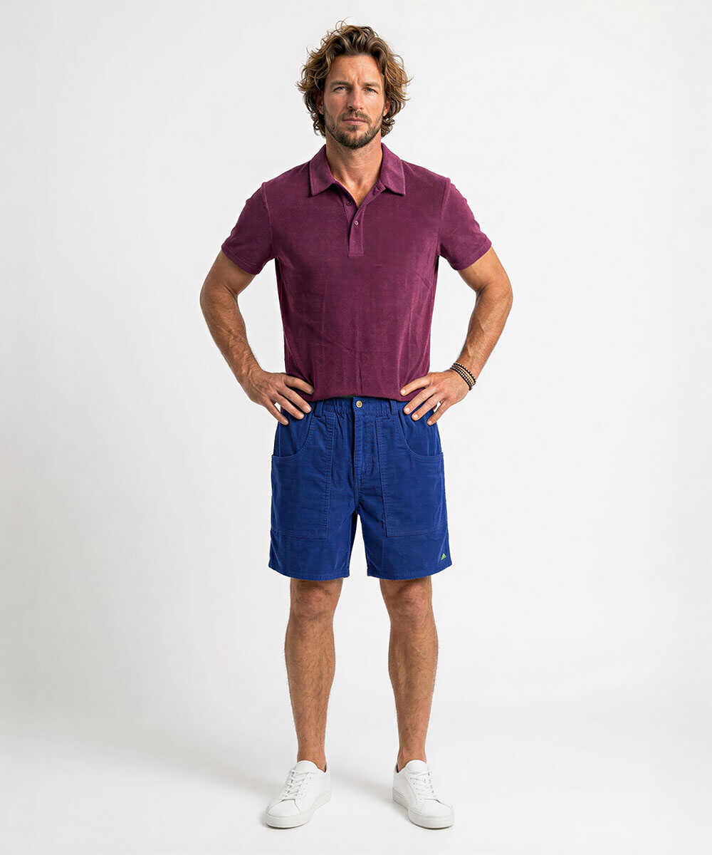 ロゴ刺繍 パイルポロシャツ