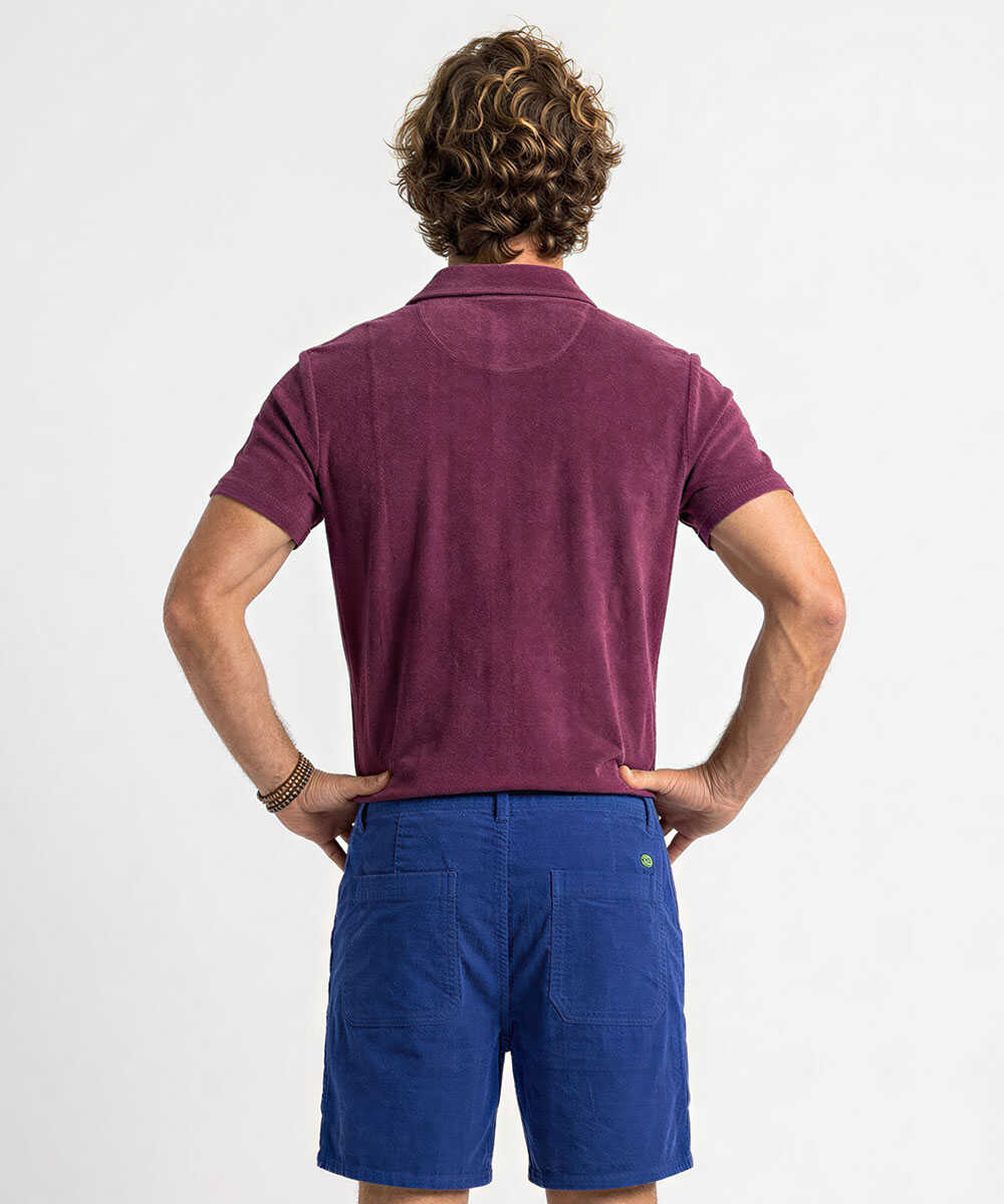 ロゴ刺繍 パイルポロシャツ