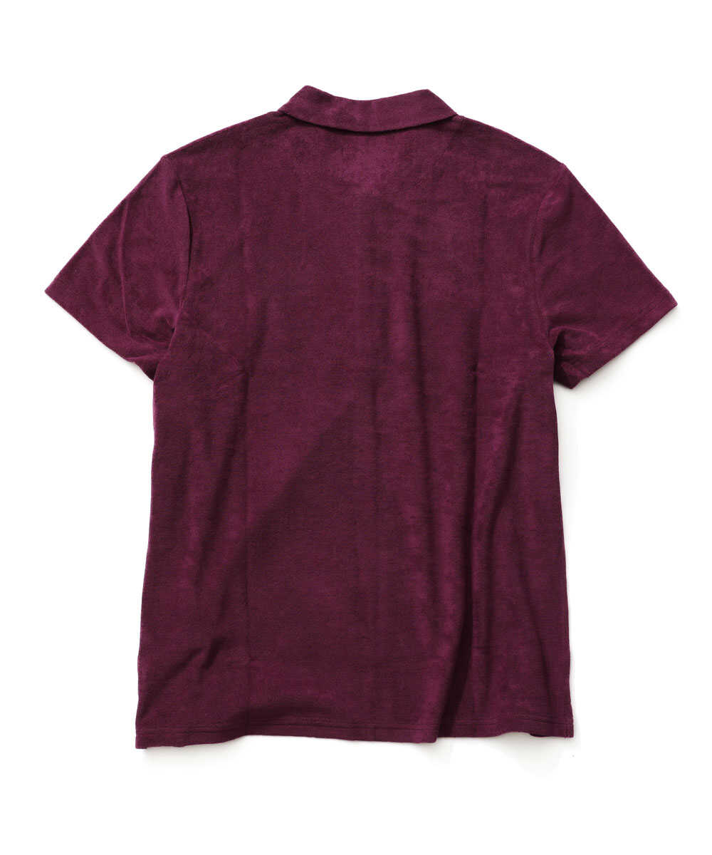 ロゴ刺繍 パイルポロシャツ