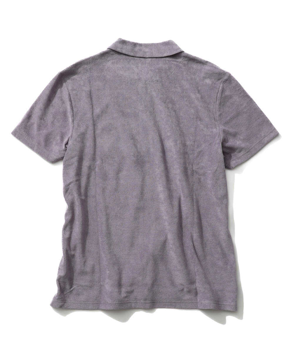 ロゴ刺繍 パイルポロシャツ