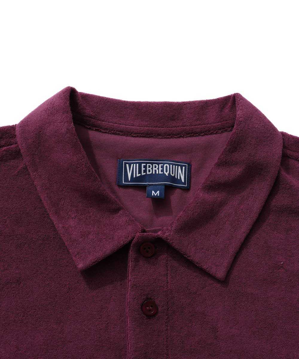 ロゴ刺繍 パイルポロシャツ