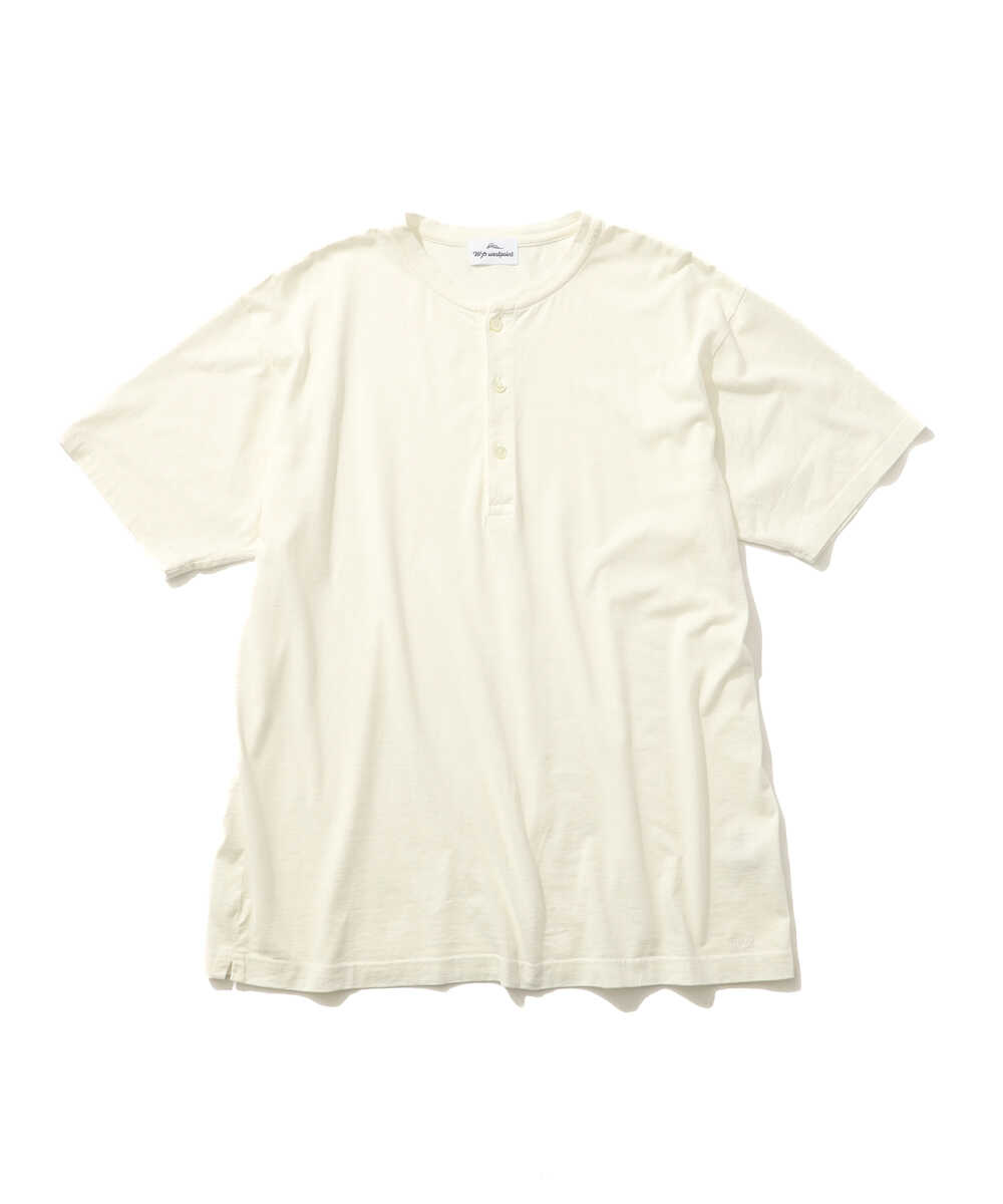 限定 超長綿 イスラエルピマ ヘンリーネックTシャツ