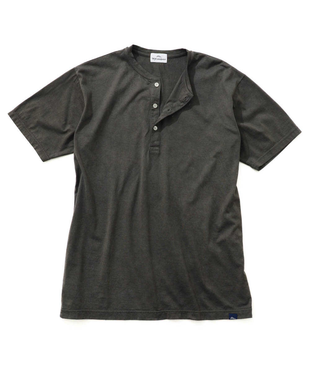 限定 超長綿 イスラエルピマ ヘンリーネックTシャツ