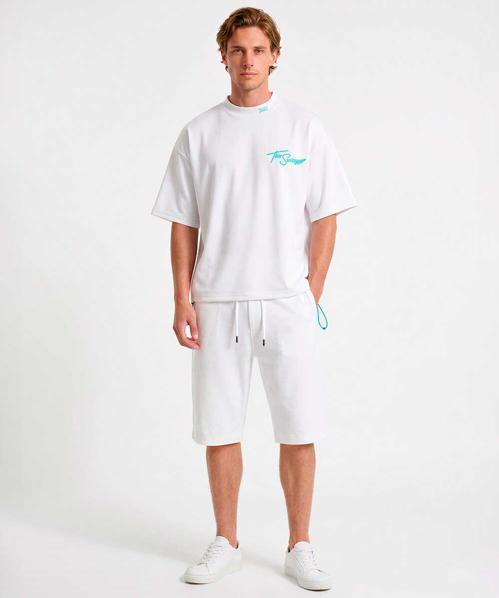 別注限定 モックネック ロゴTシャツ