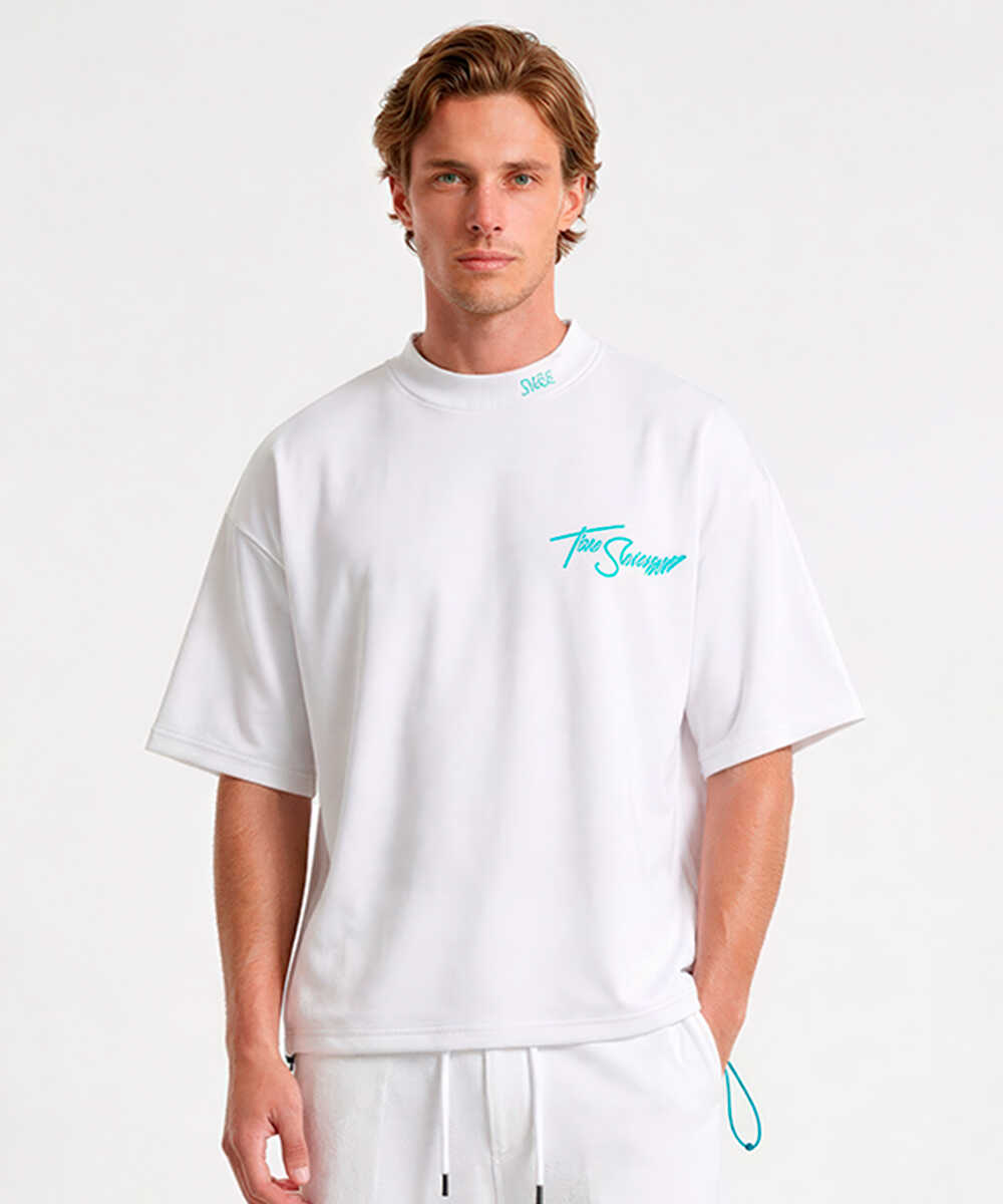 別注限定 モックネック ロゴTシャツ