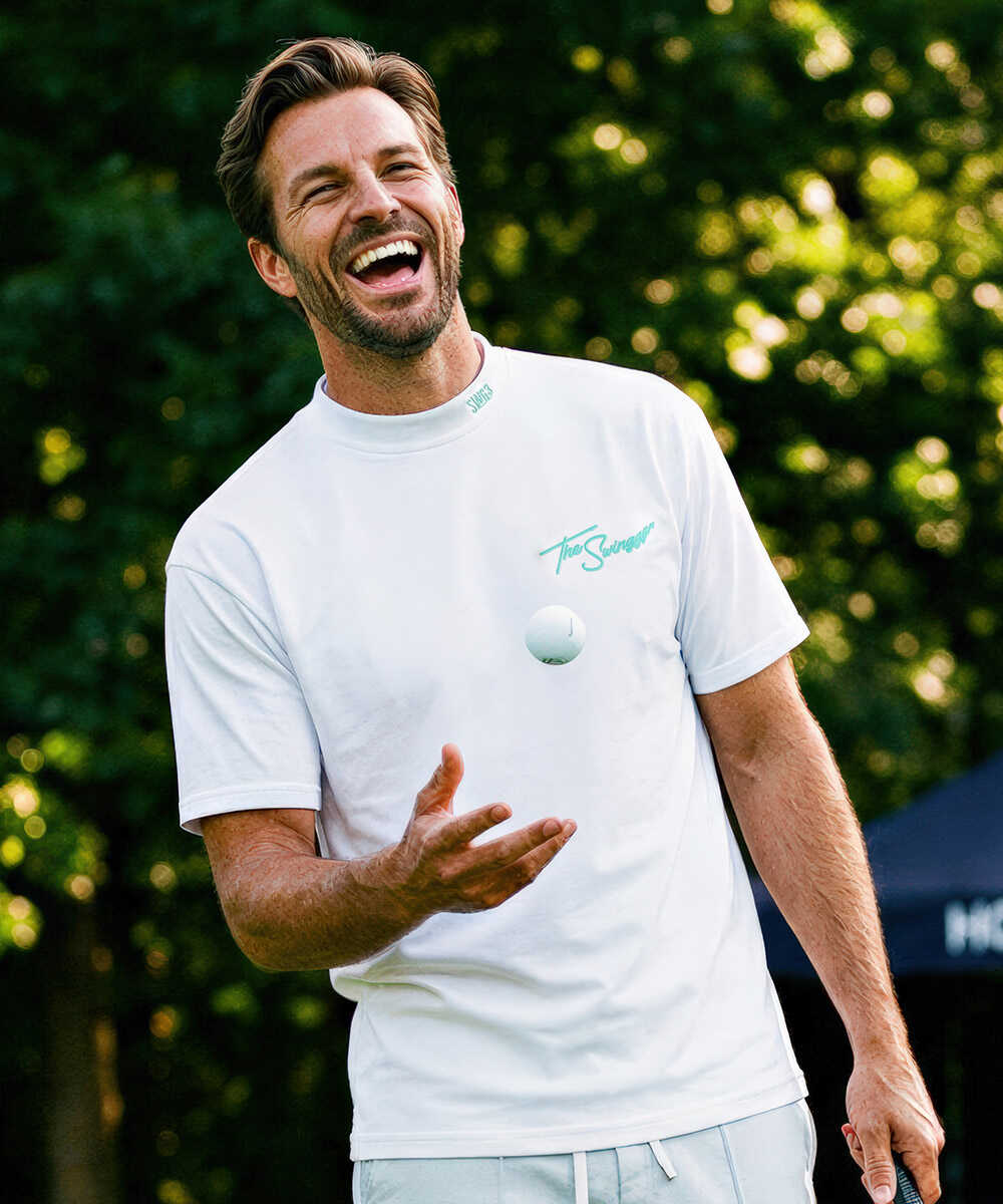 別注限定 モックネック ロゴTシャツ