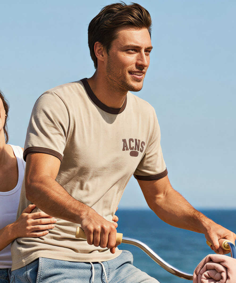 別注限定 カレッジロゴ リンガーTシャツ