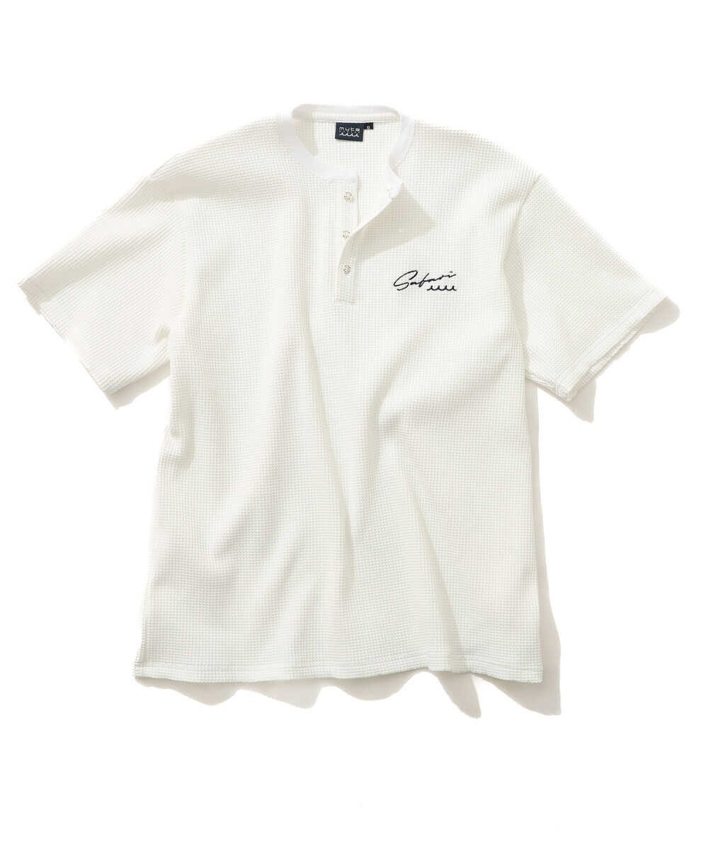 別注限定 ワッフルヘンリーネックTシャツ