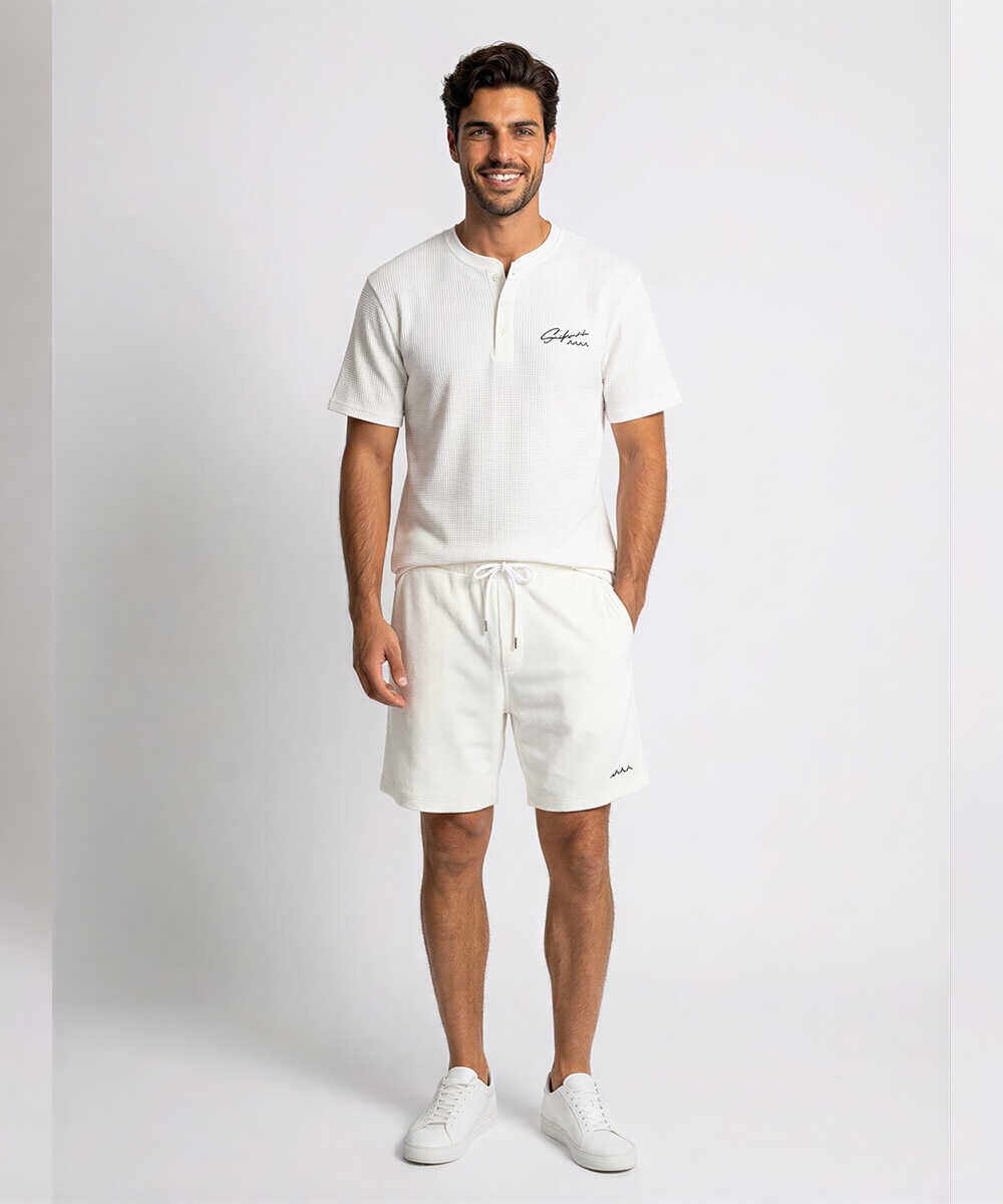 別注限定 ワッフルヘンリーネックTシャツ