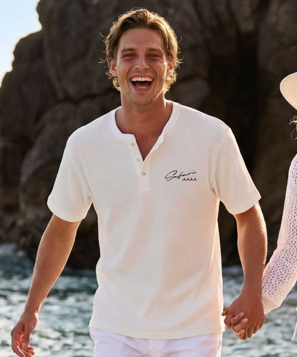 別注限定 ワッフルヘンリーネックTシャツ