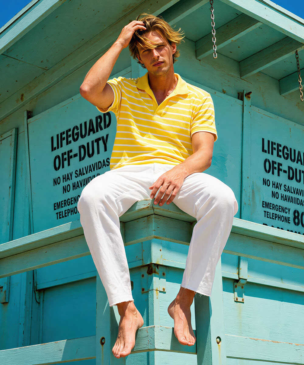 スキッパーパイルポロシャツ