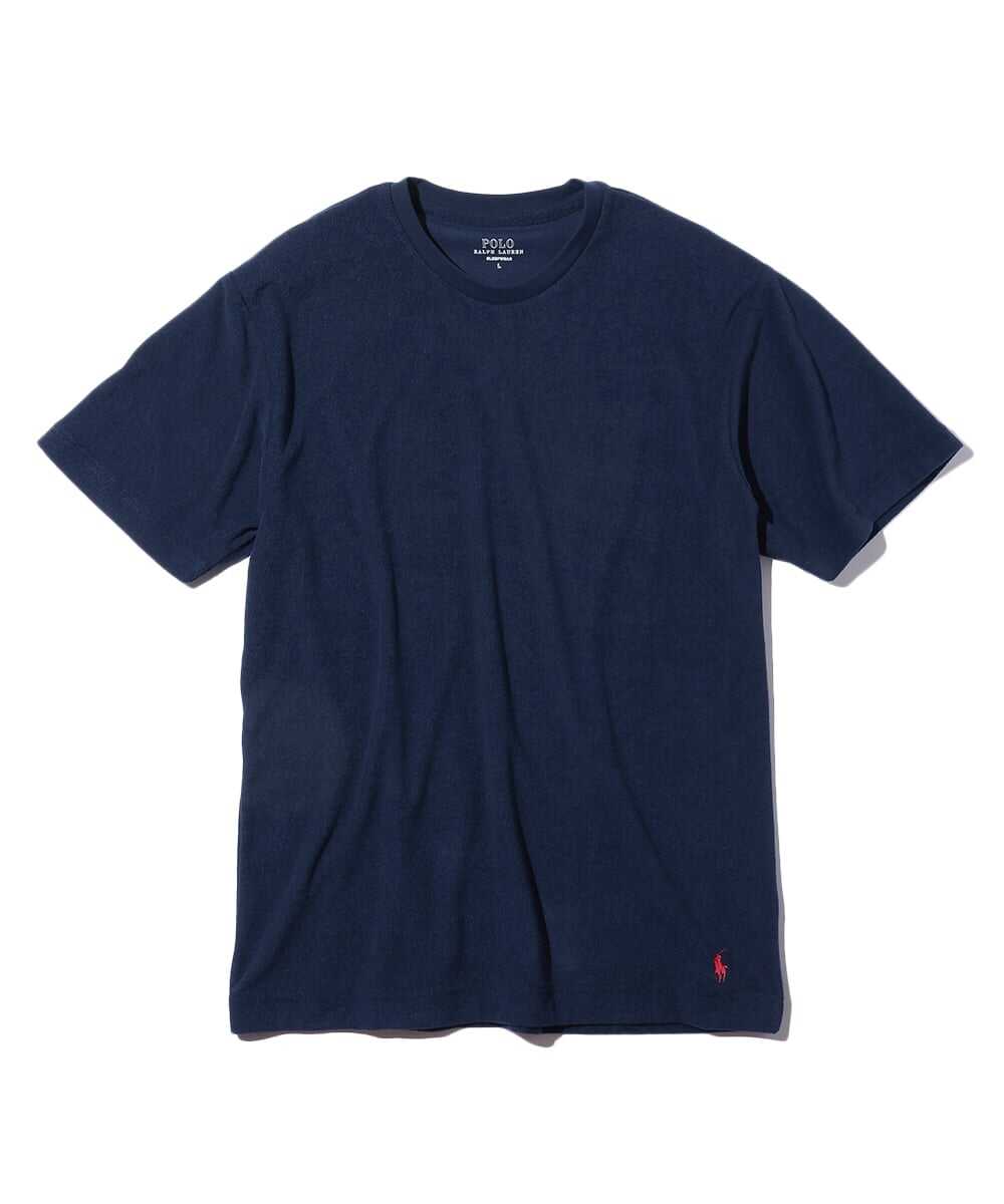 ロゴ刺繍パイル地Tシャツ