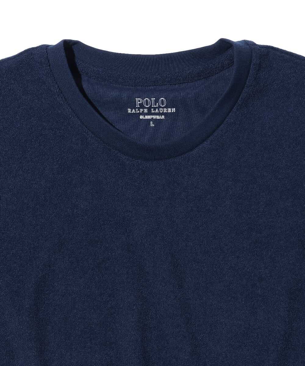 ロゴ刺繍パイル地Tシャツ