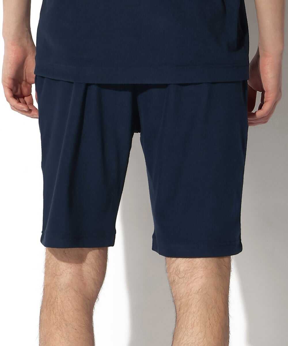 ロゴ刺繍パイル地ショーツ