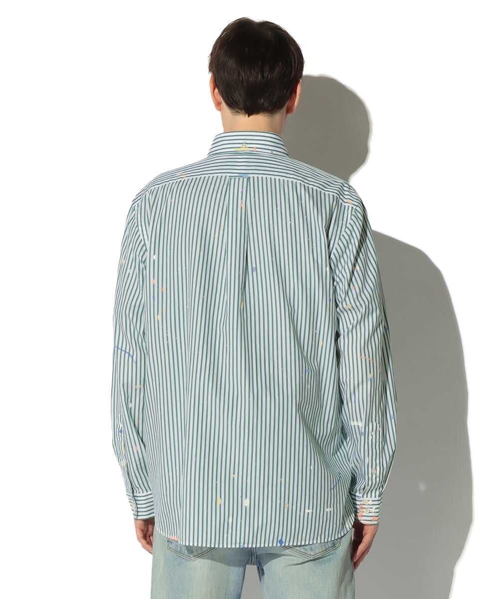 ペイント加工 ストライプシャツ