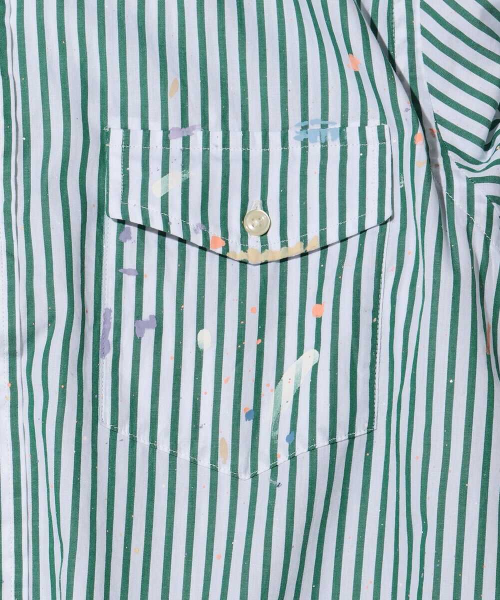 ペイント加工 ストライプシャツ