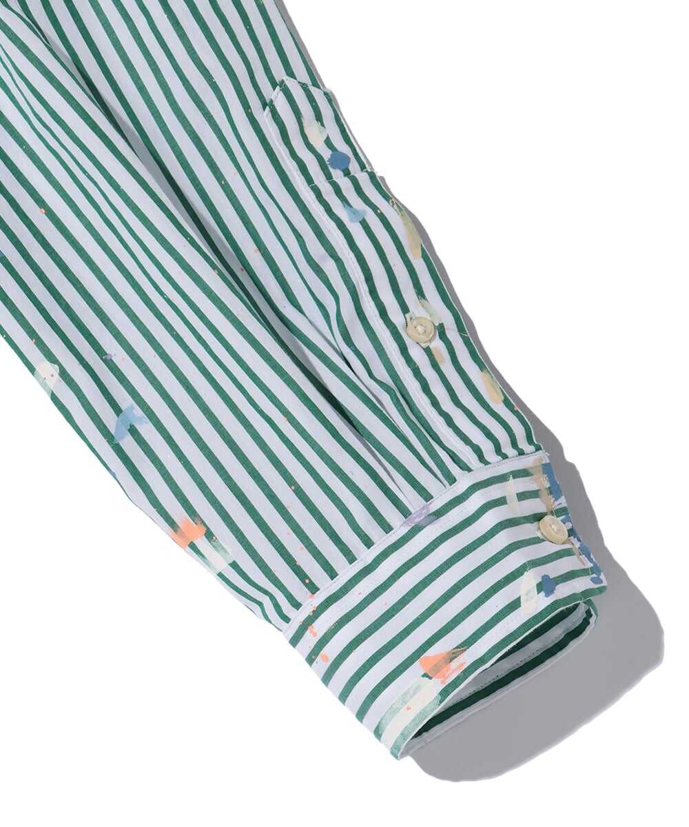 ペイント加工 ストライプシャツ